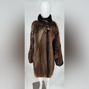 David Green 100% Genuine Beaver Fur Coat